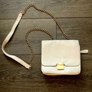 Forever 21 cream leather chain strap crossbody